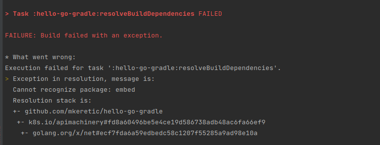 Combining Go and Gradle