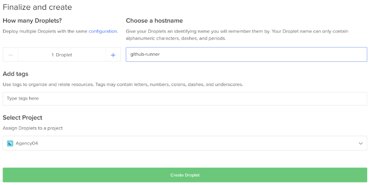 Setting up GitHub Runners on DigitalOcean